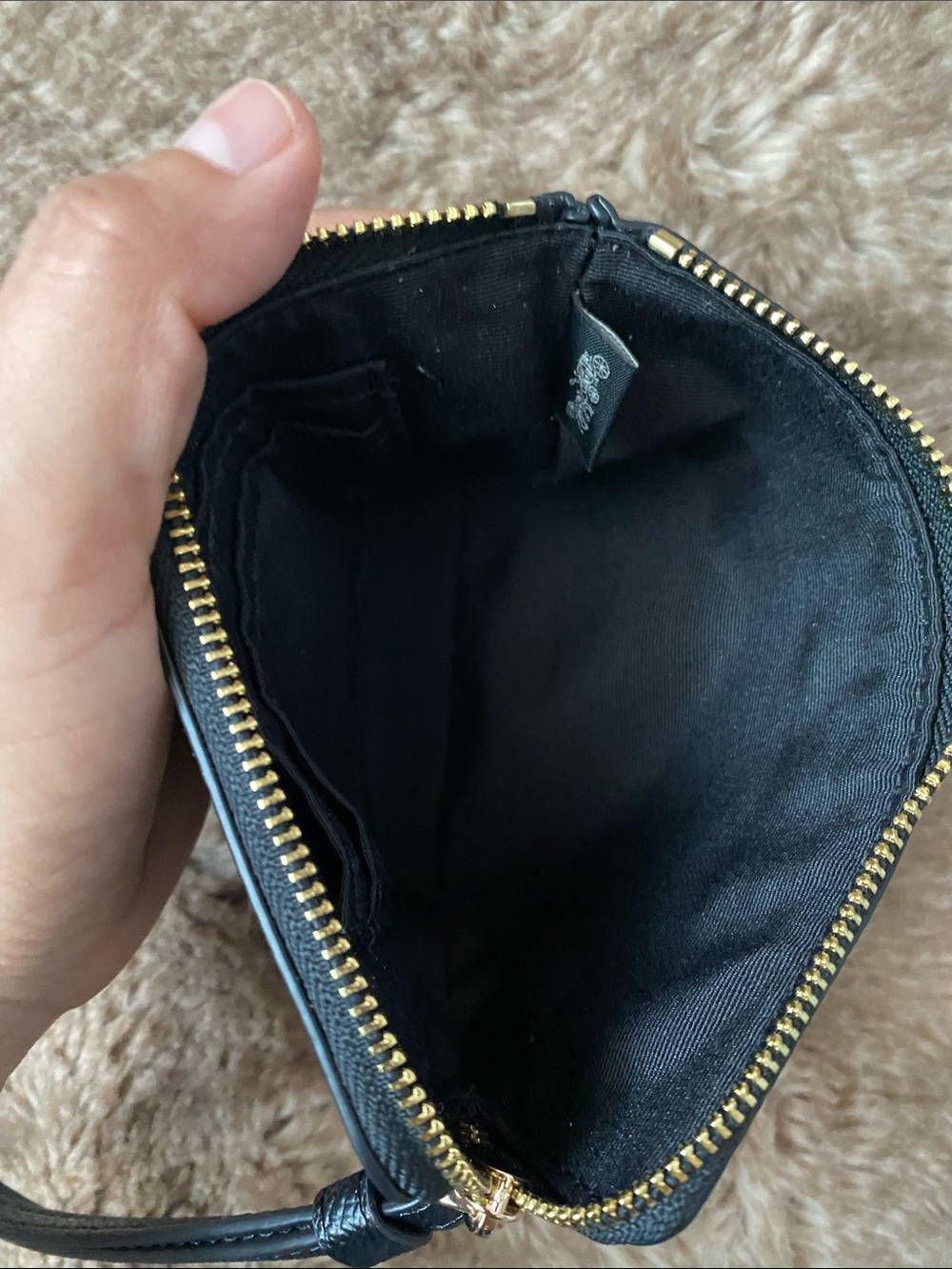 Coach Black Leather Wristlet Clutch - Picture 6 of 9